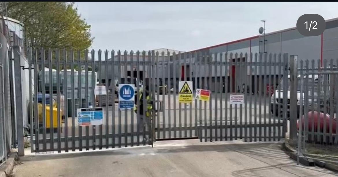 Industrial site — security fencing and gates